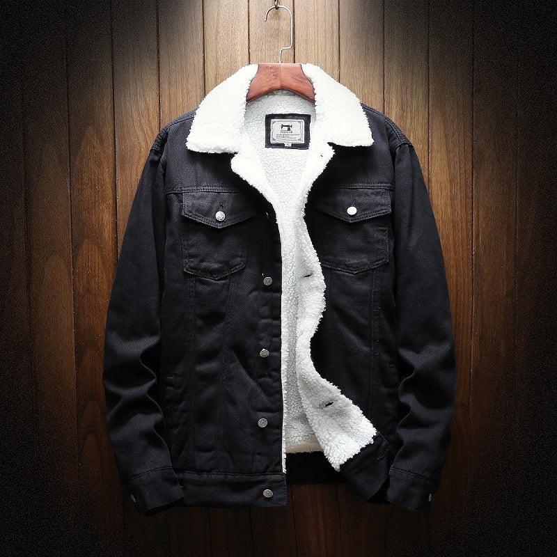 Heren Fleece Denim Jas | Warme & Stijlvolle Winterjas