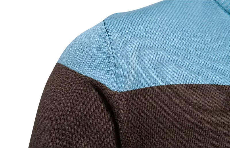 Heren Fijngebreide Herfst Pullover | Ritssluiting, Opstaande Kraag