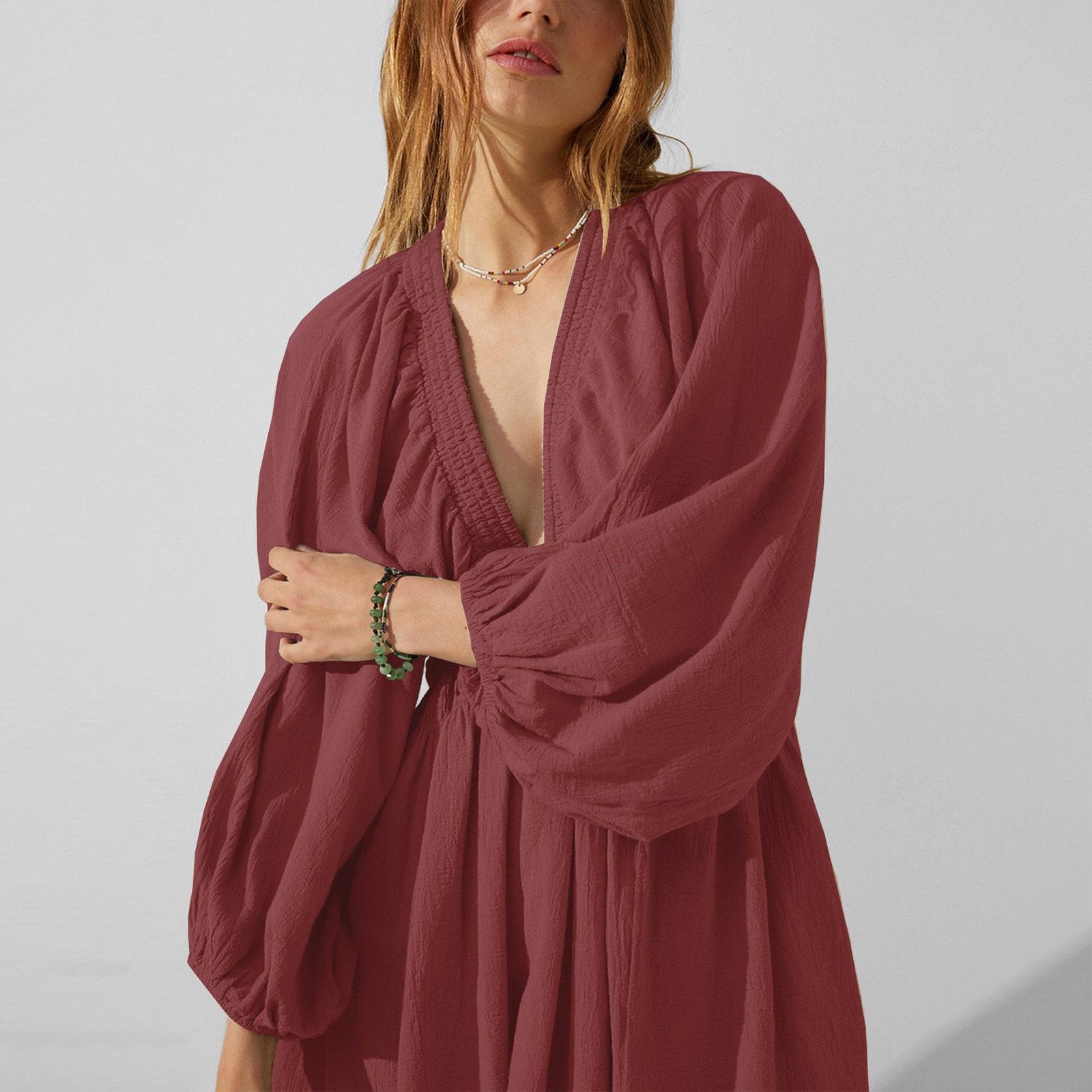 Dames Diepe-hals zomerjurk | Mini