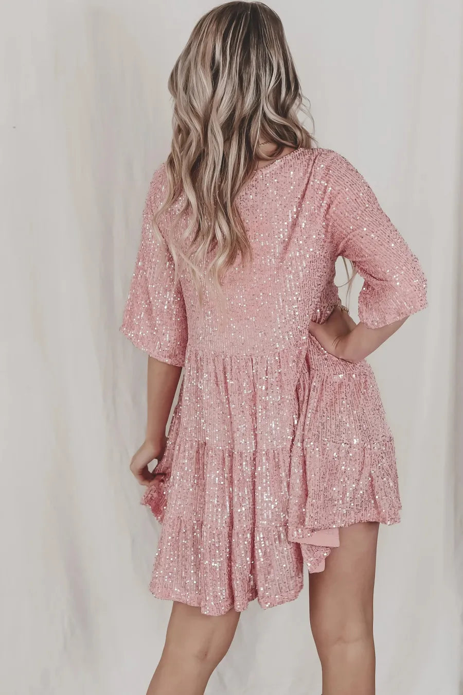 Dames Luchtige Glitter Cocktailjurk | Mini