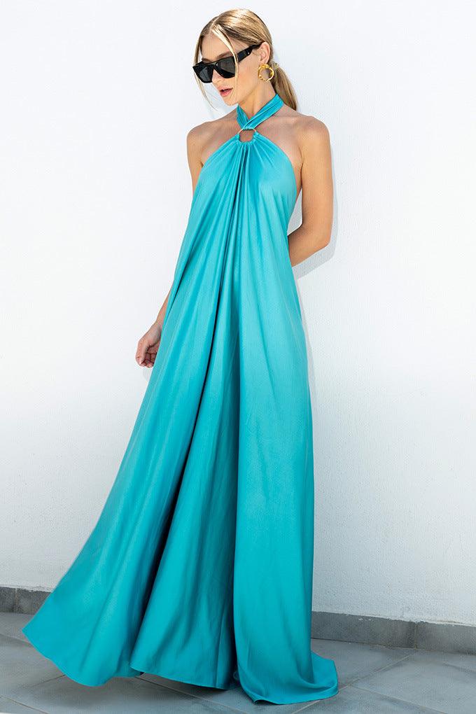 Dames Elegante zomerjurk met halterdetail | Maxi
