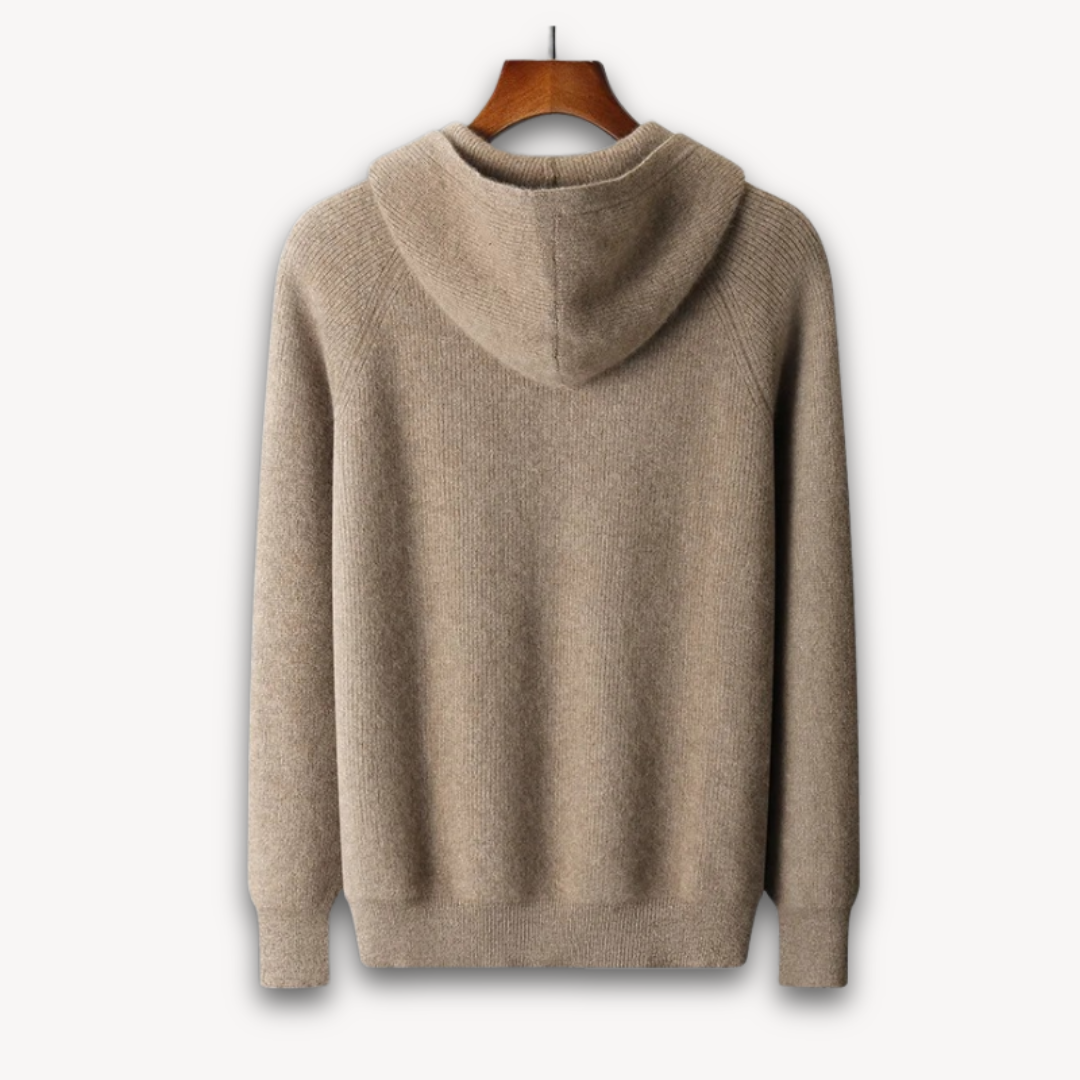 Heren Gebreide Herfst Hoodie | Ritssluiting, Kap
