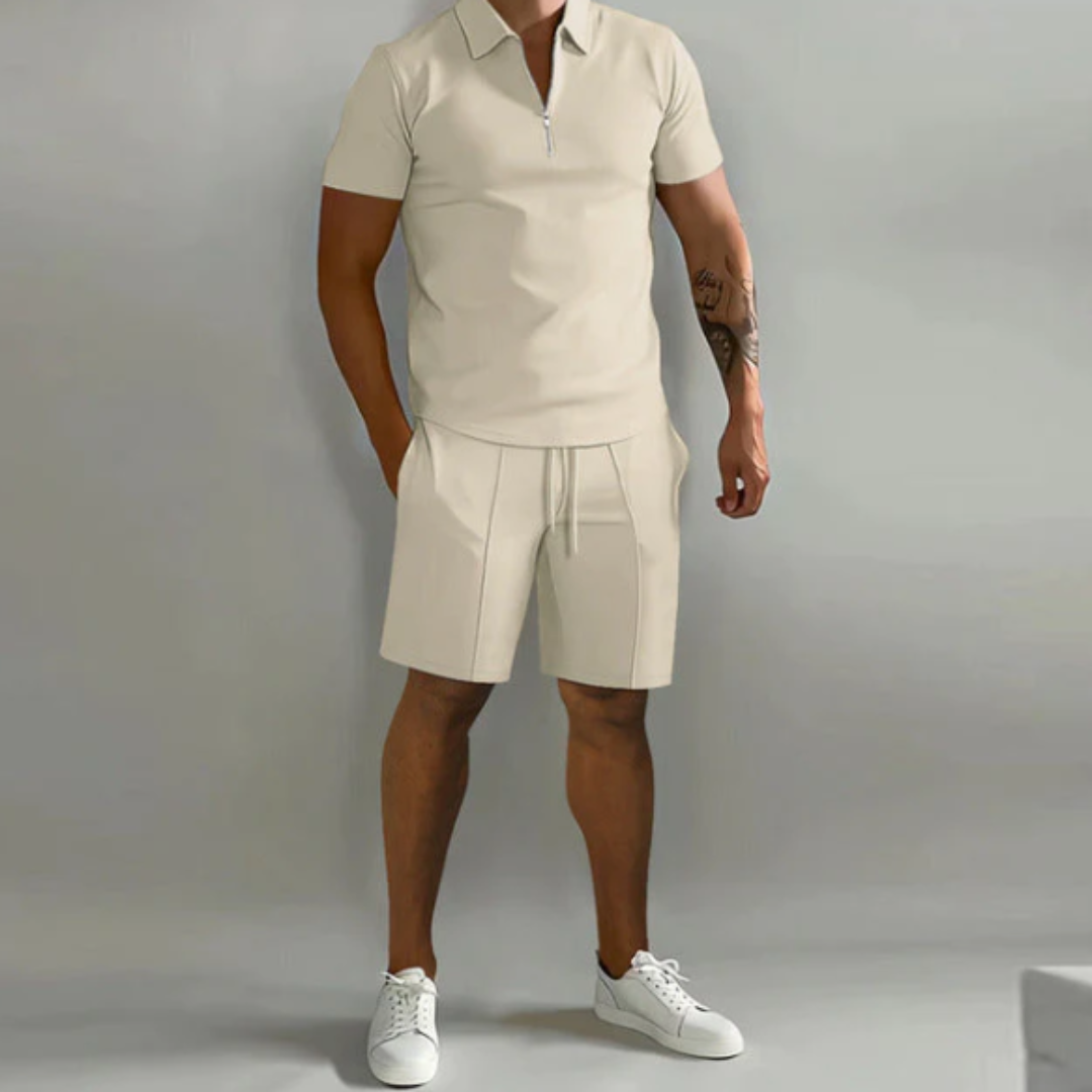 Heren Zomer Tweedelig Set | Kort, Halve Rits
