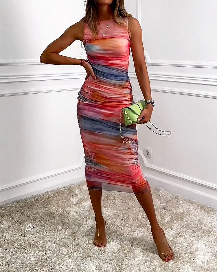 Abito estivo colorato da donna con vestibilità aderente | Maxi
