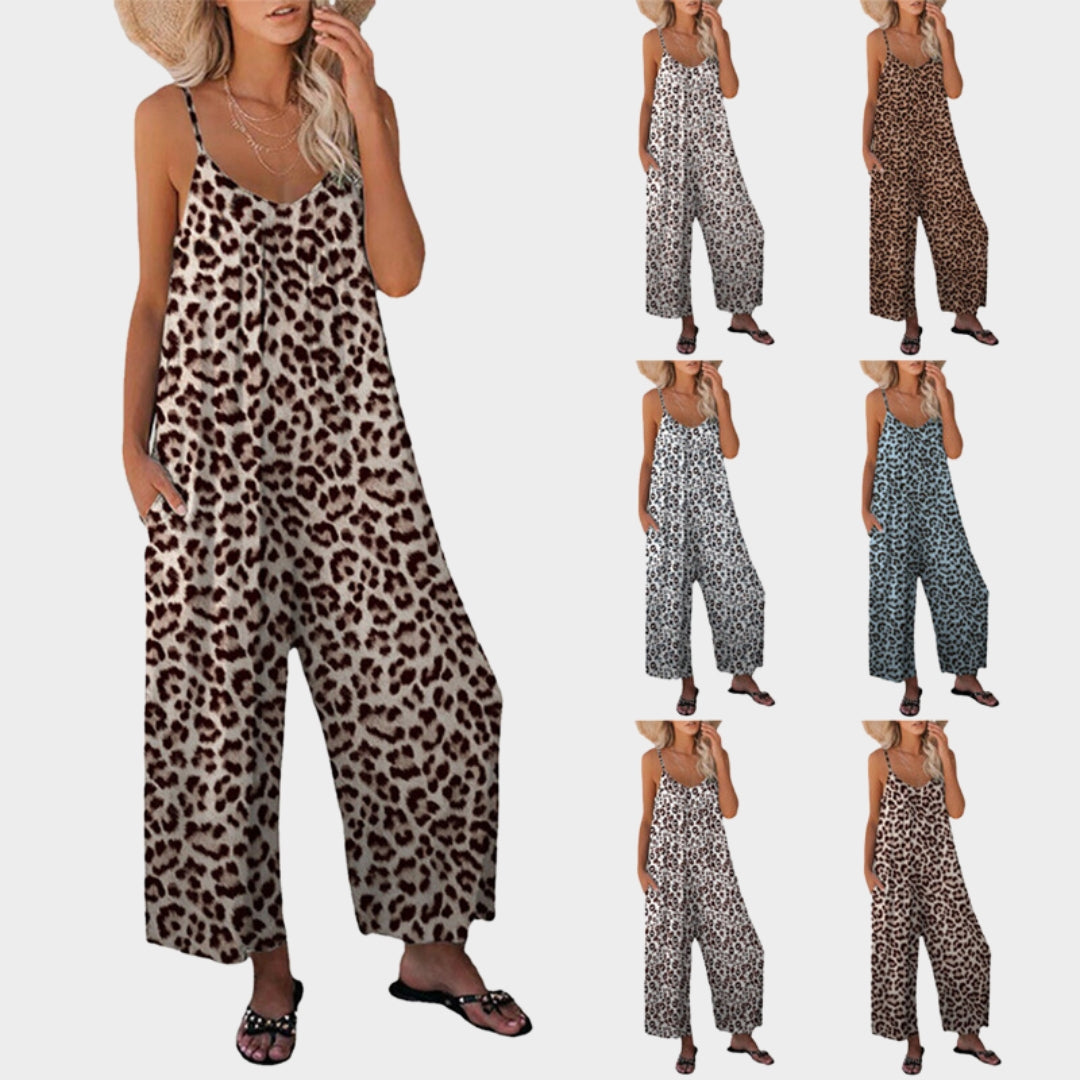 Anne | Dames zomer jumpsuit | Luipaardprint