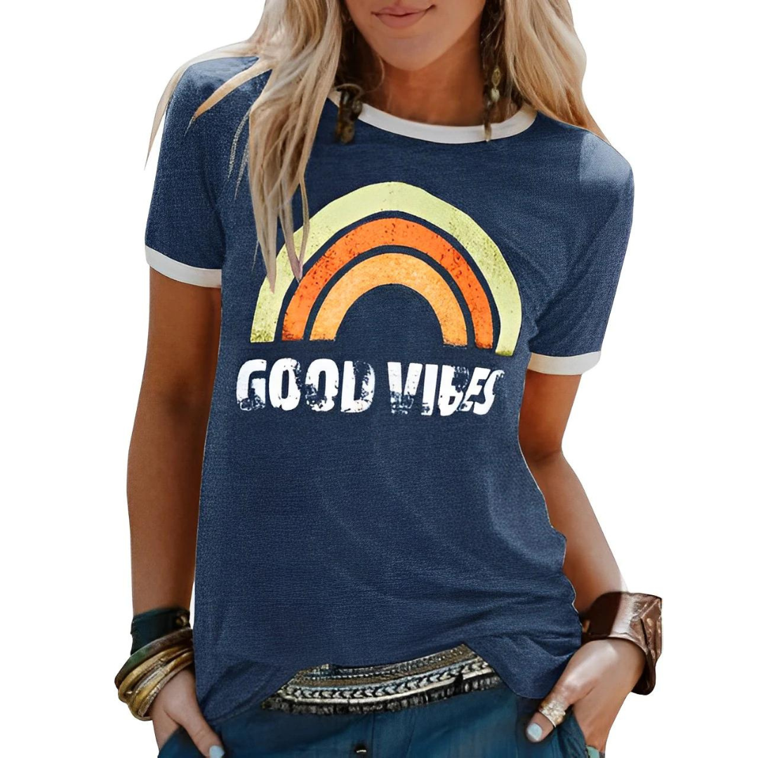 Dames Zomerse T-shirt | Bedrukt, Kortemouw
