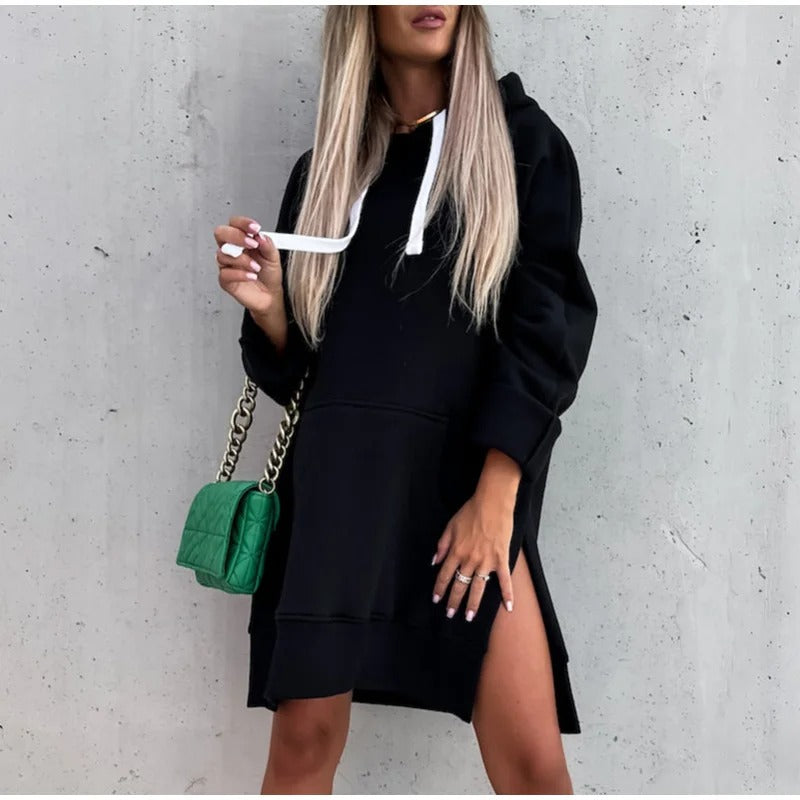 Dames Oversize Zomer Sweatshirt Jurk | Kapuzen, Lang