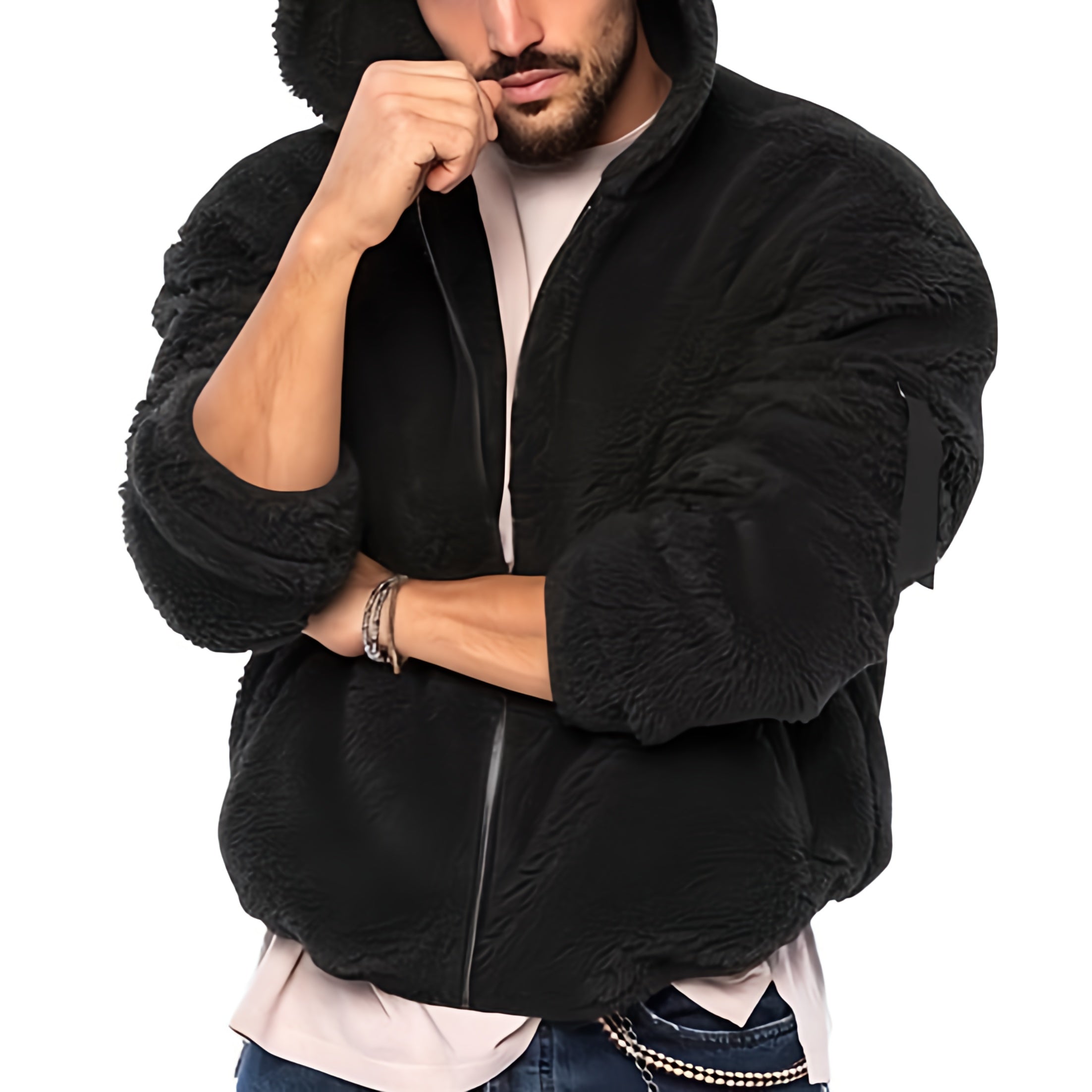 Heren Teddy Fleece Jas met Ritssluiting | Warm, Comfortabel