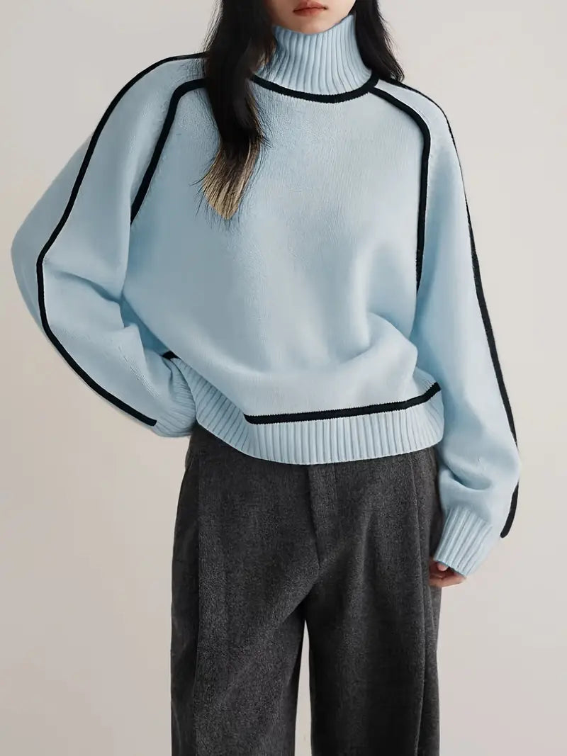 Dames Rollkraag Pullover | Lang, Strak Afgelijnd