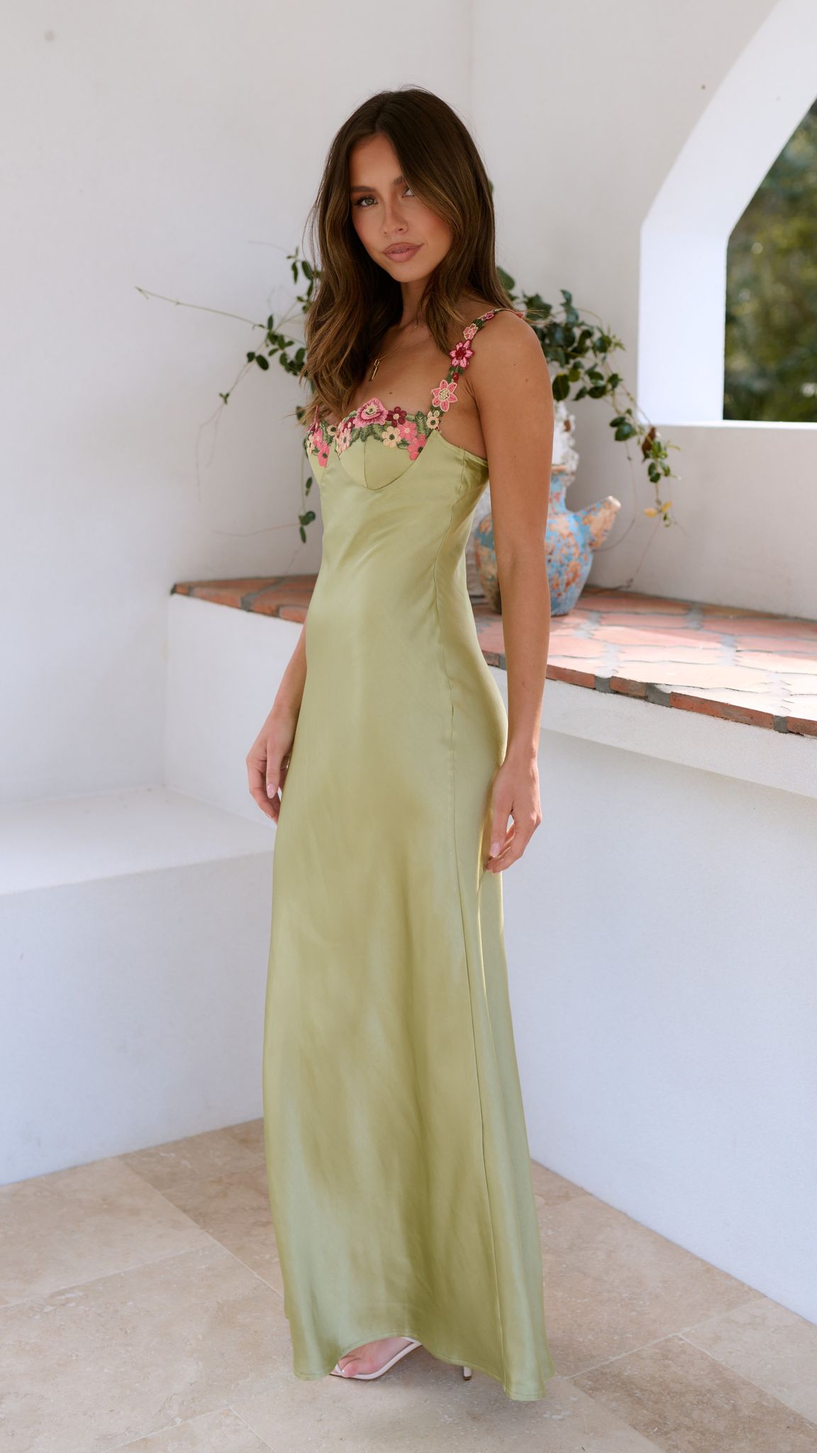 Dames Satijnen Bloemen Zomerjurk | Maxi