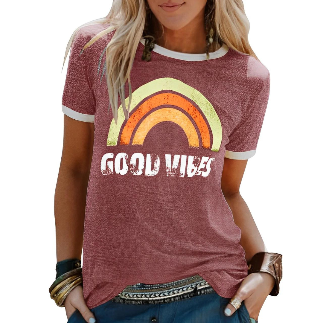 Dames Zomerse T-shirt | Bedrukt, Kortemouw