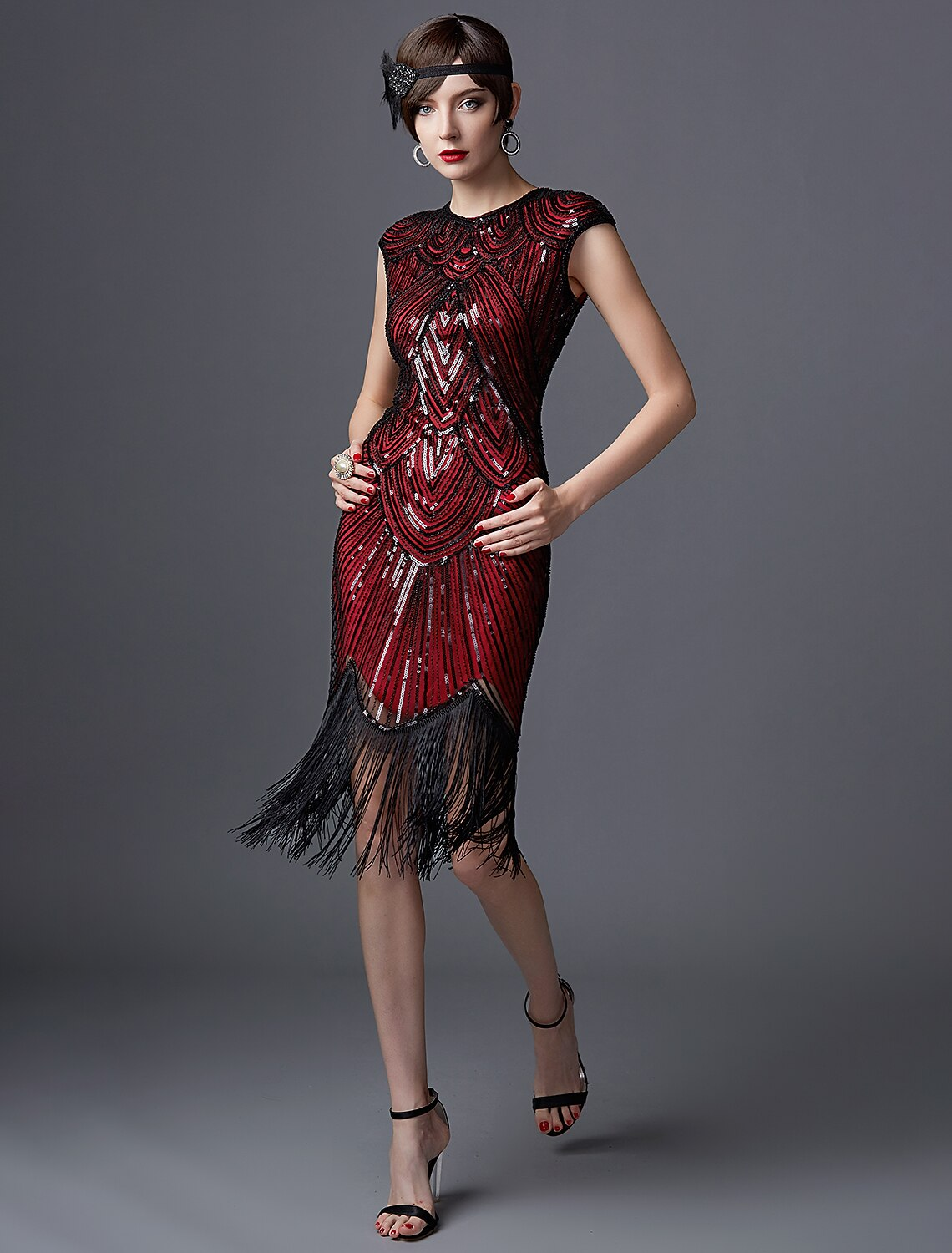 Dames Vintage Franje Feestjurk | Midi