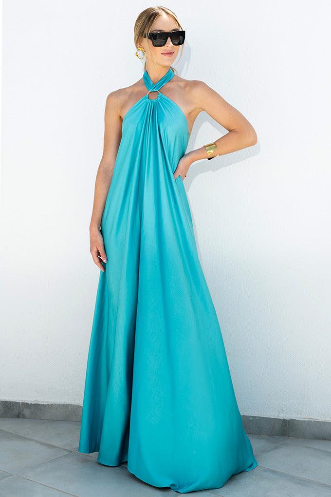 Dames Elegante zomerjurk met halterdetail | Maxi