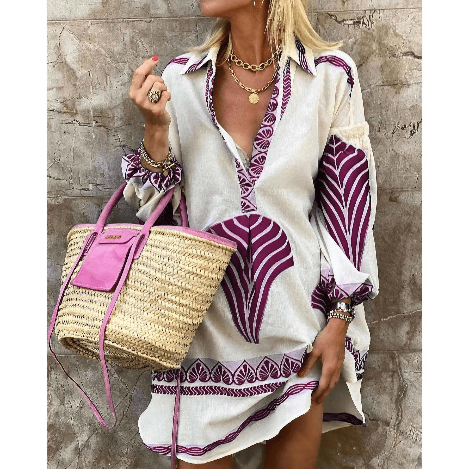 Abito da spiaggia leggero da donna con stampa | Mini