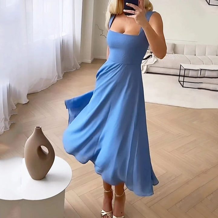 Dames Elegante Witte Zomerjurk | Midi