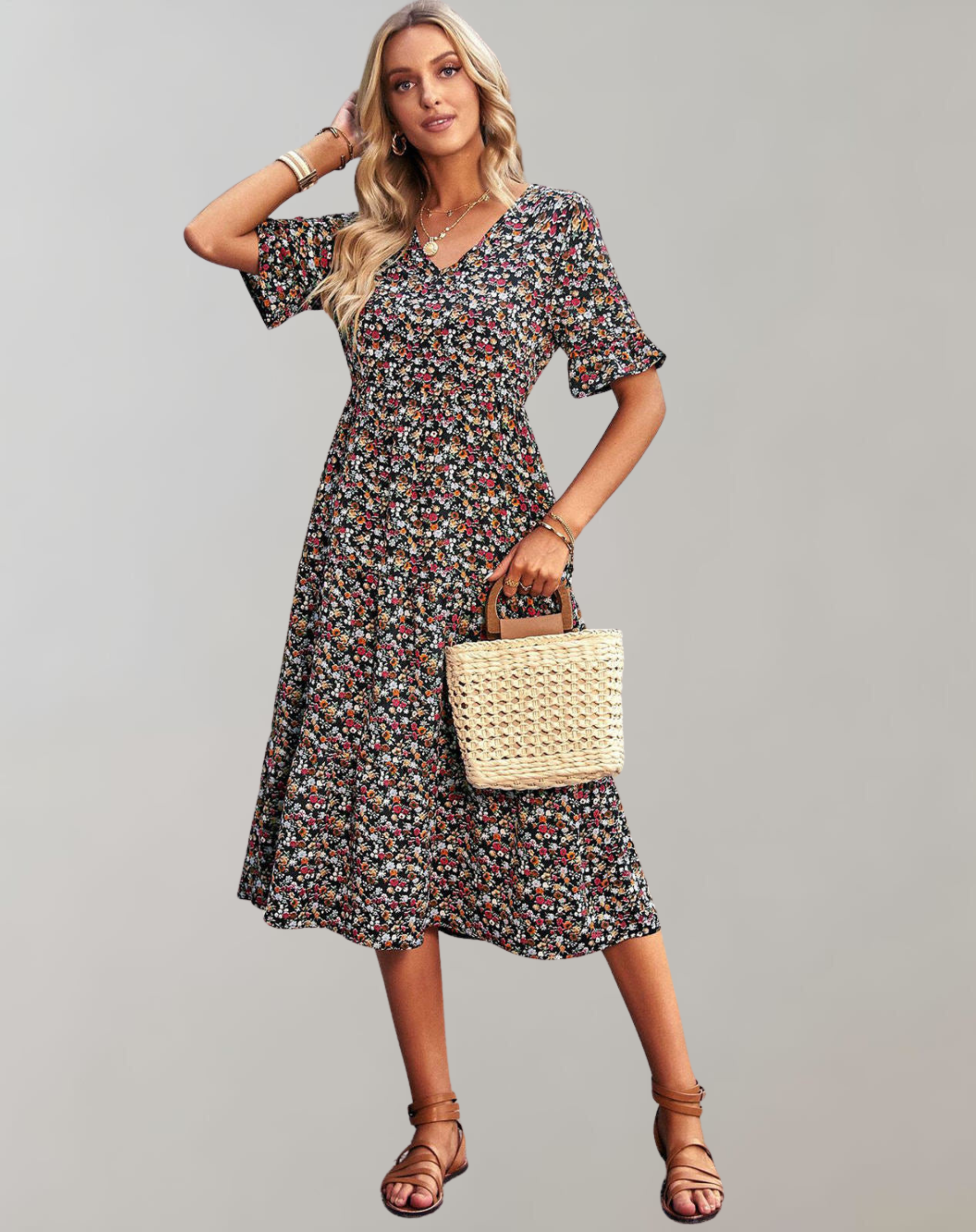 Hannah | Dames luchtige zomerjurk | Midi