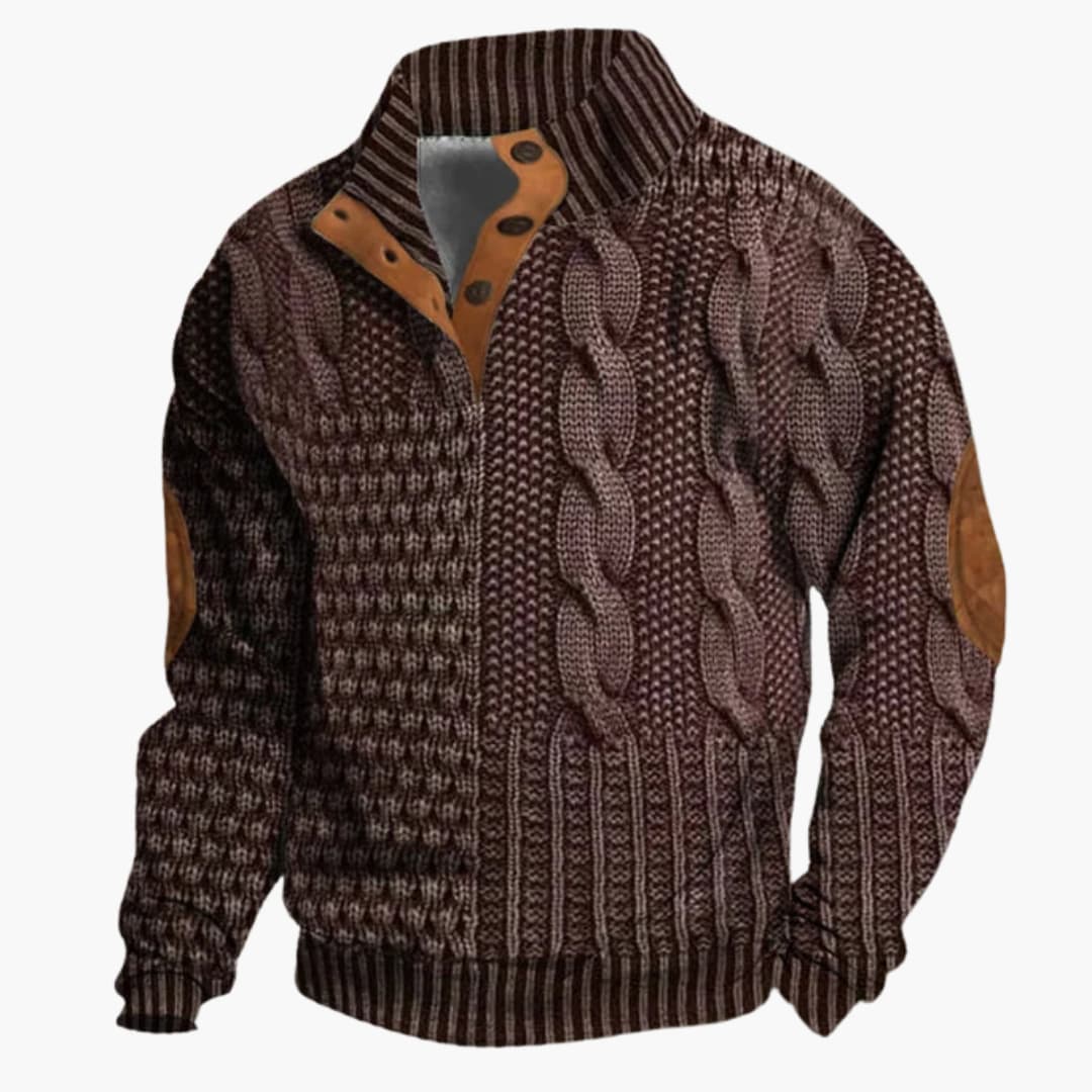 Heren Gebreide Pullover | Korte Ritsstijl