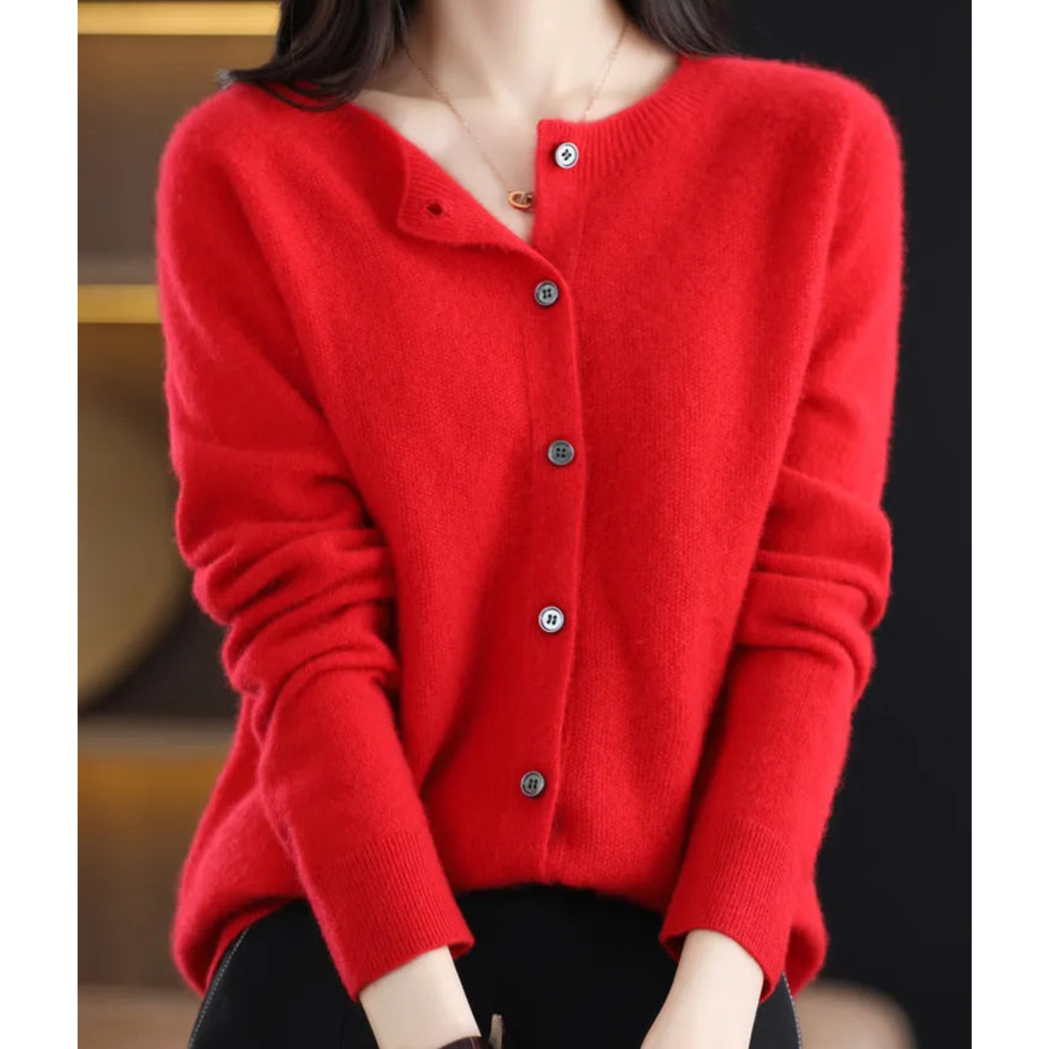 Dames Herfst Cardigan | Lang, Met Knopen