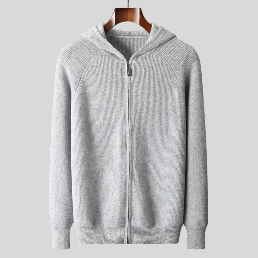 Heren Gebreide Herfst Hoodie | Ritssluiting, Kap