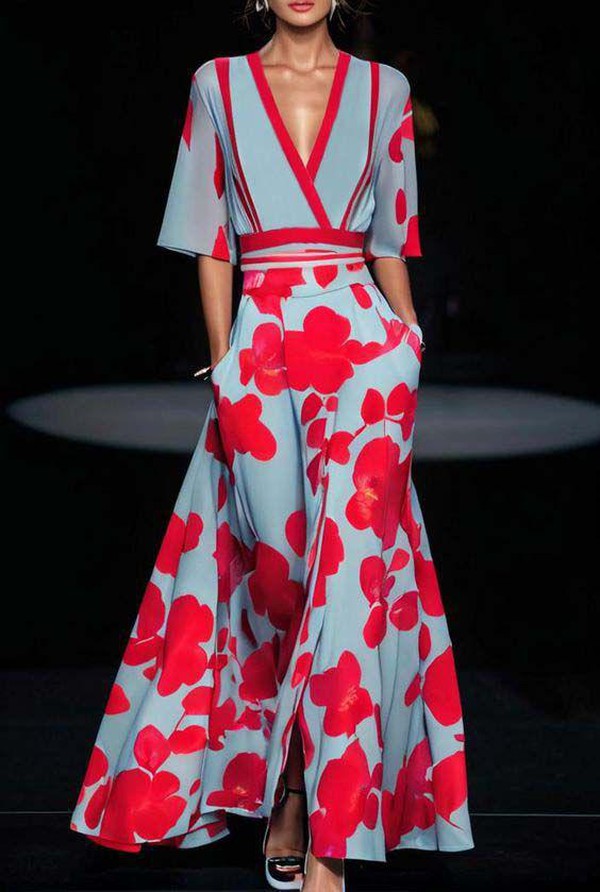 Dames Elegante zomerjurk met bloemenmotief | Maxi