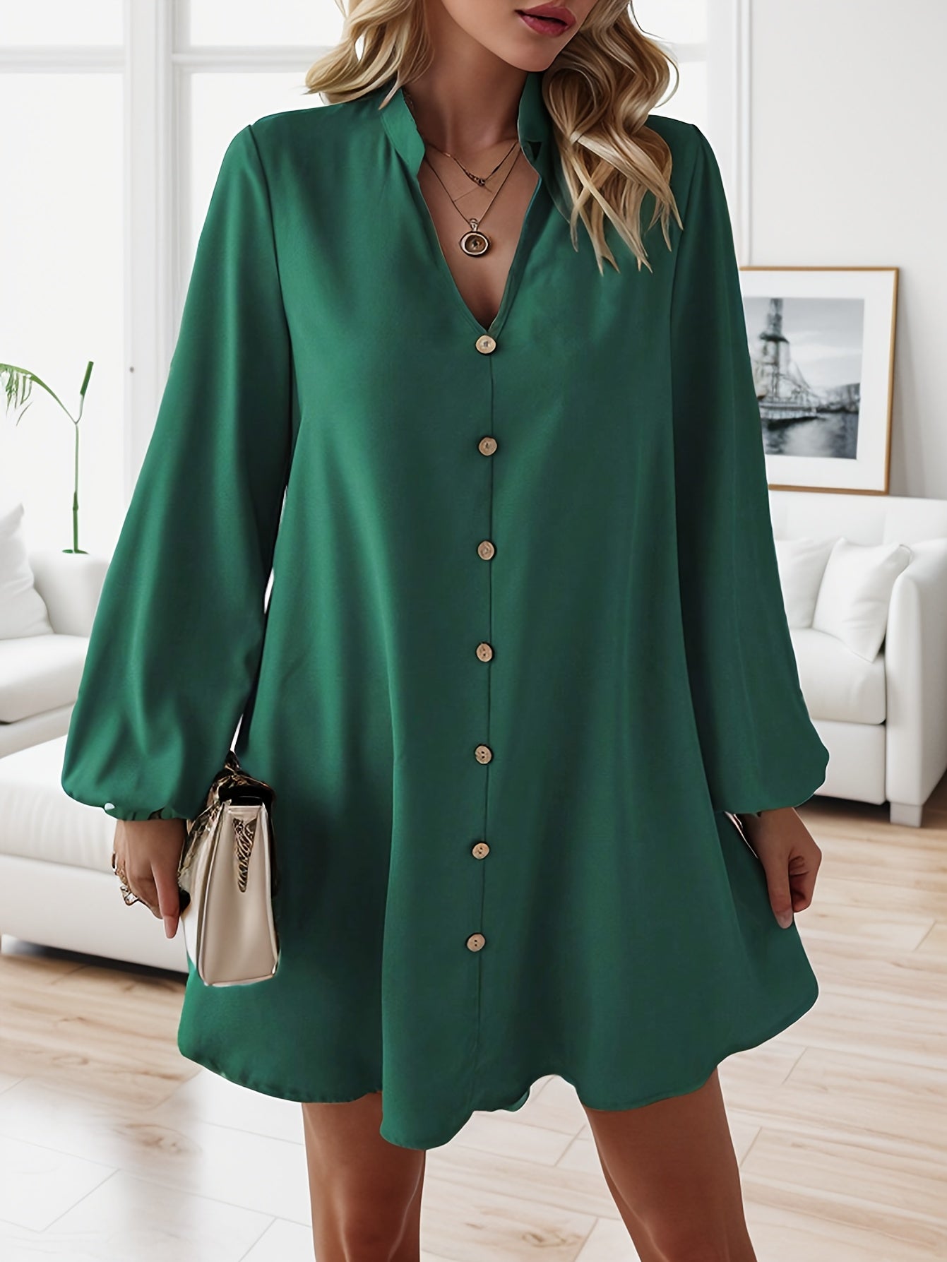 Dames Elegante Overhemd Zomerjurk | Mini