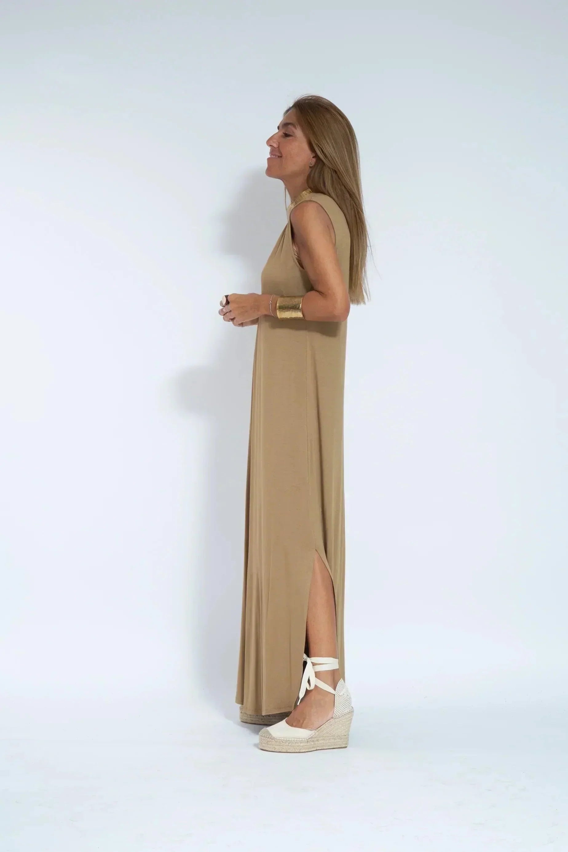 Dames Luchtige zomerjurk met V-hals | Maxi
