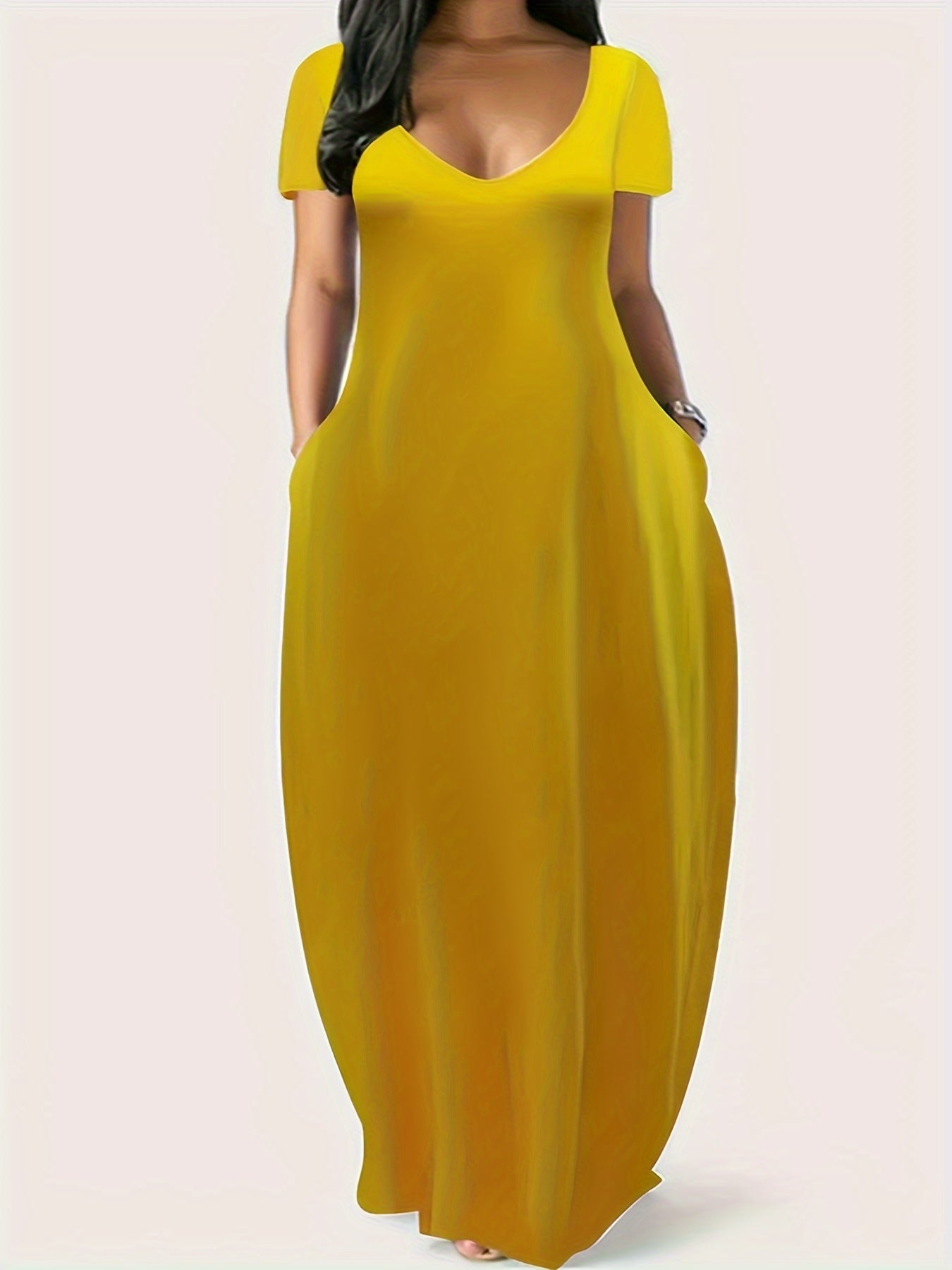 Abito estivo elegante da donna con scollo a V e leggero | Maxi