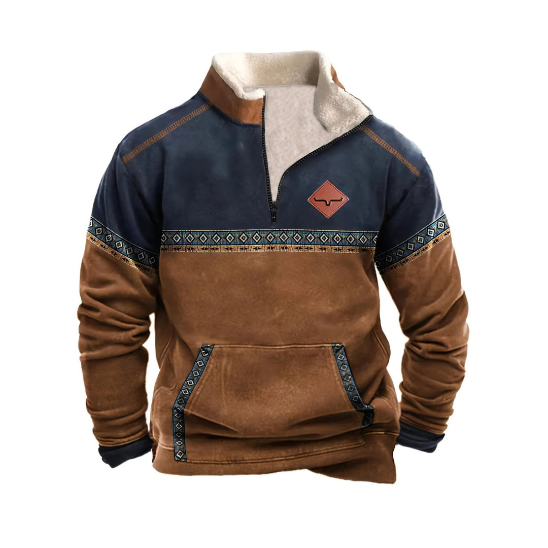 Heren Warme Winter Pullover | Half-Rits, Fleecevoering