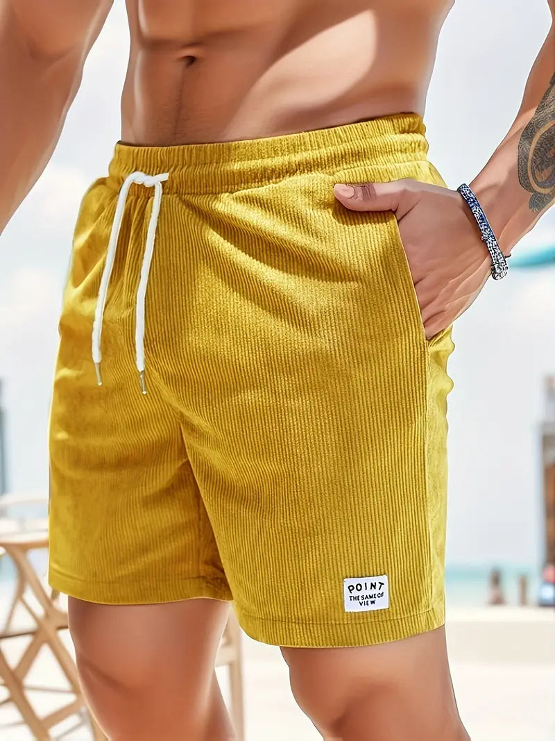 Heren Zomer Korte Broek | Ribstof, Trekkoord