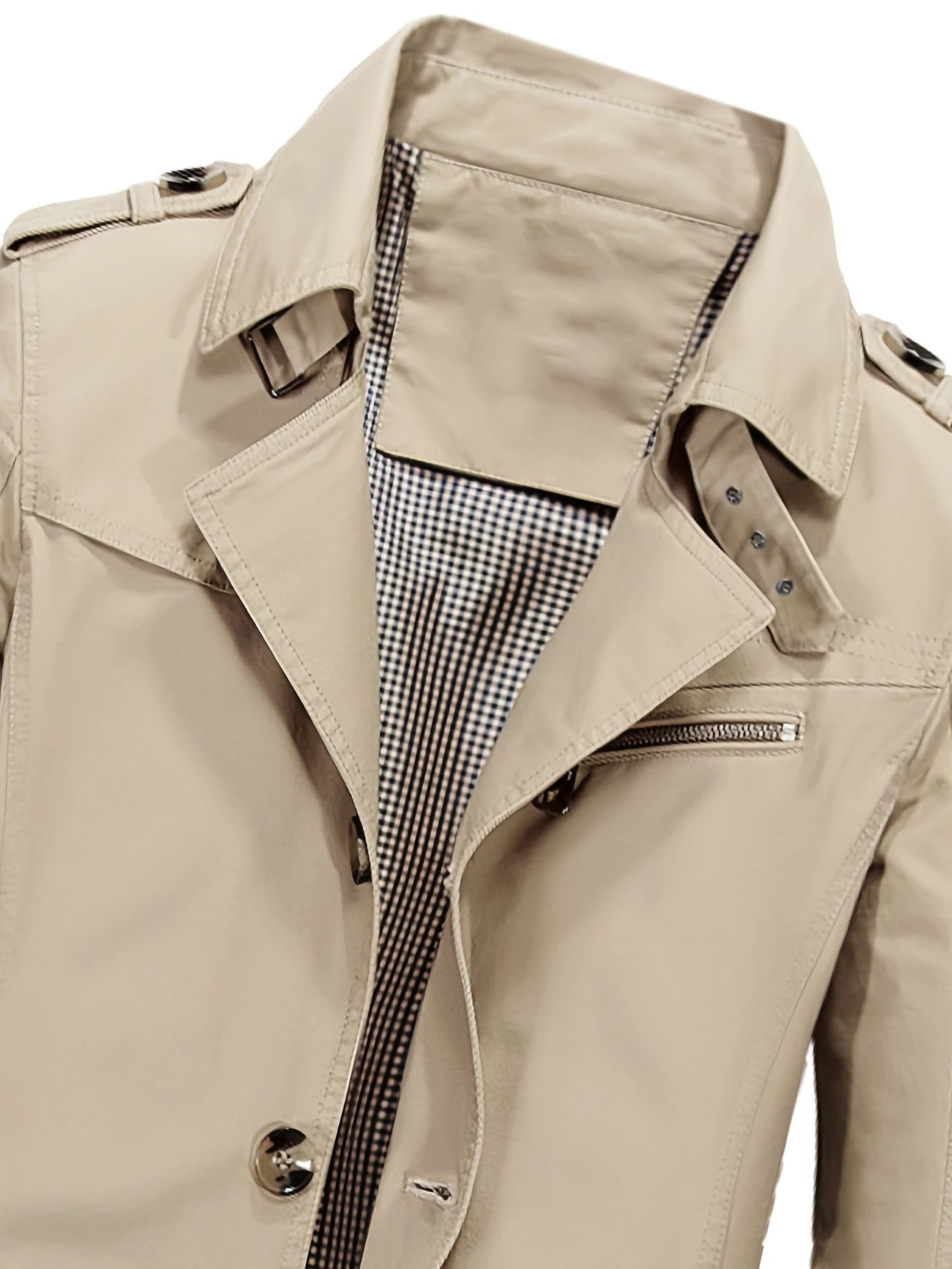 Heren Tussen Trenchcoat | Middellang, Met Reverskraag