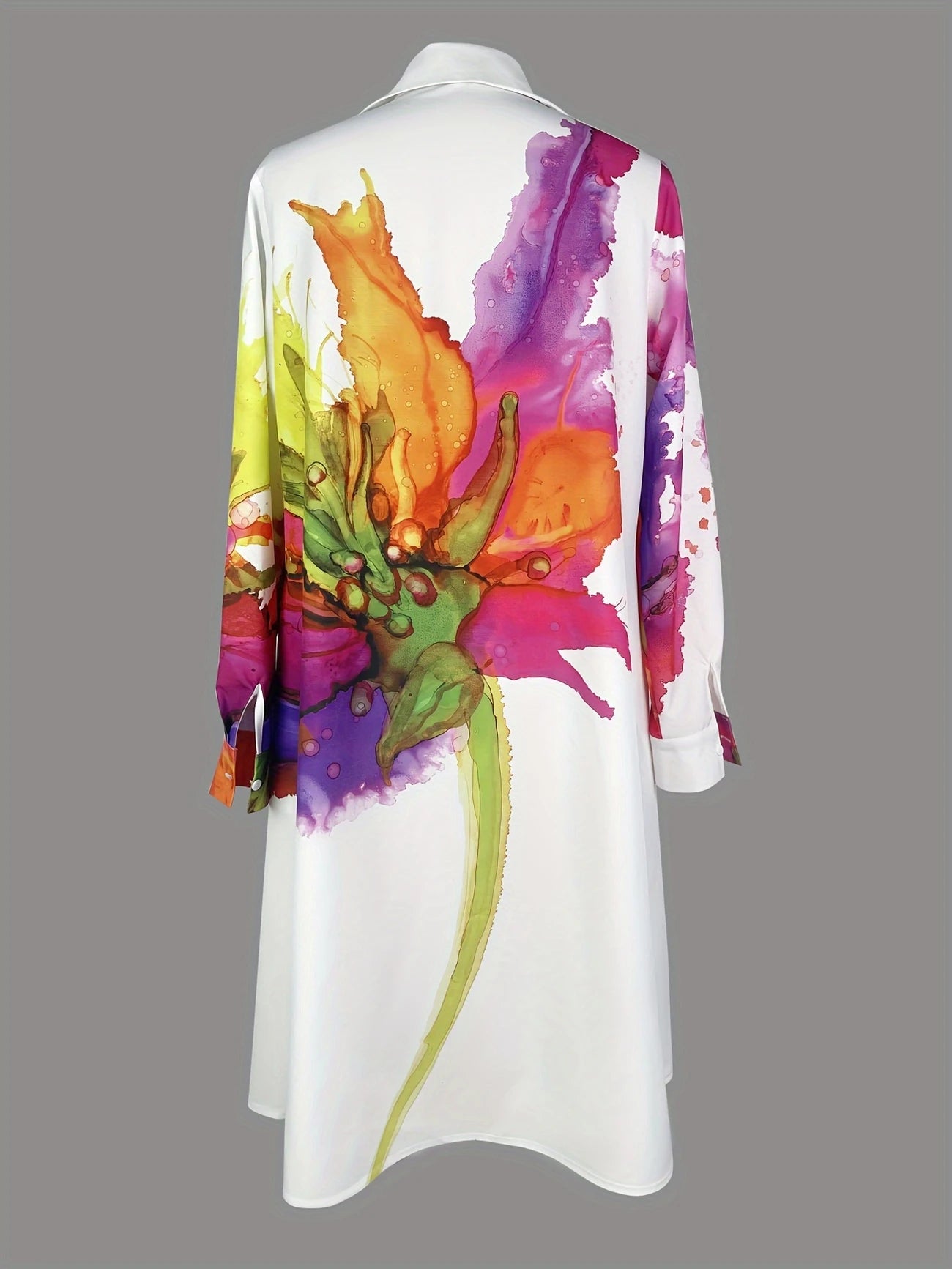 Dames Artistieke bloemendessin zomerjurk | Midi