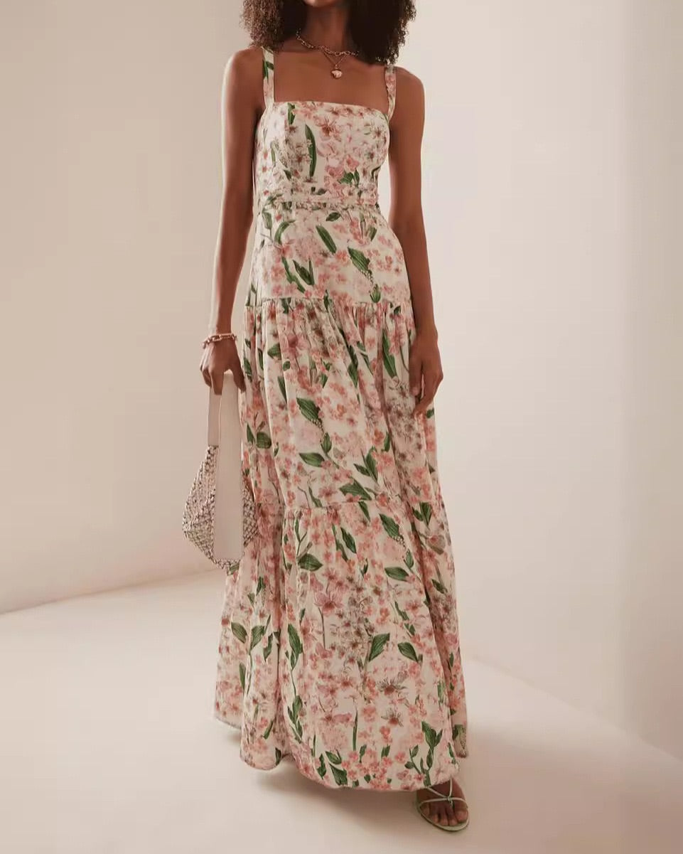Dames Romantische Bloemenprint Zomerjurk | Maxi