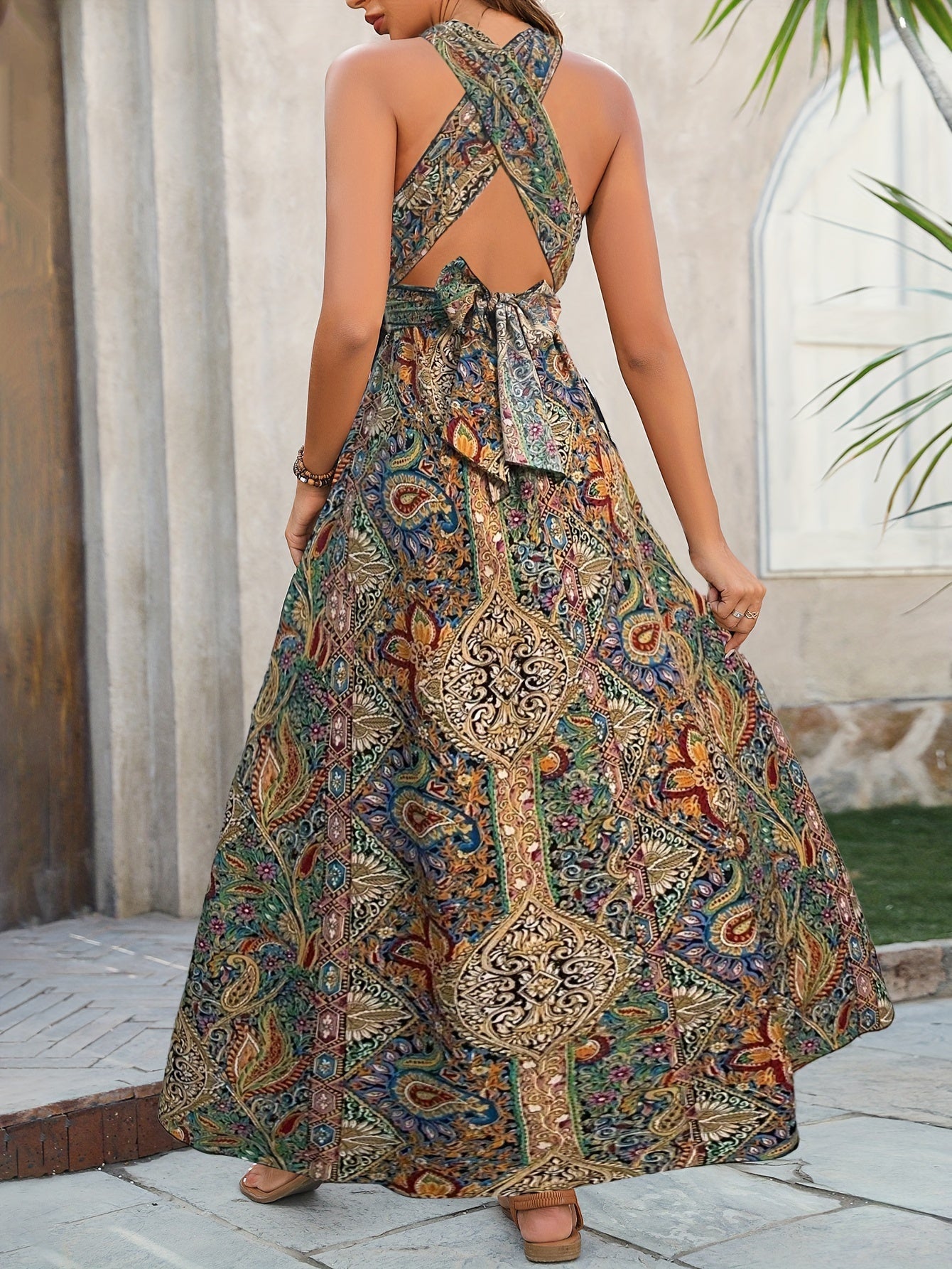 Dames Luchtige Vintage Zomerjurk | Maxi