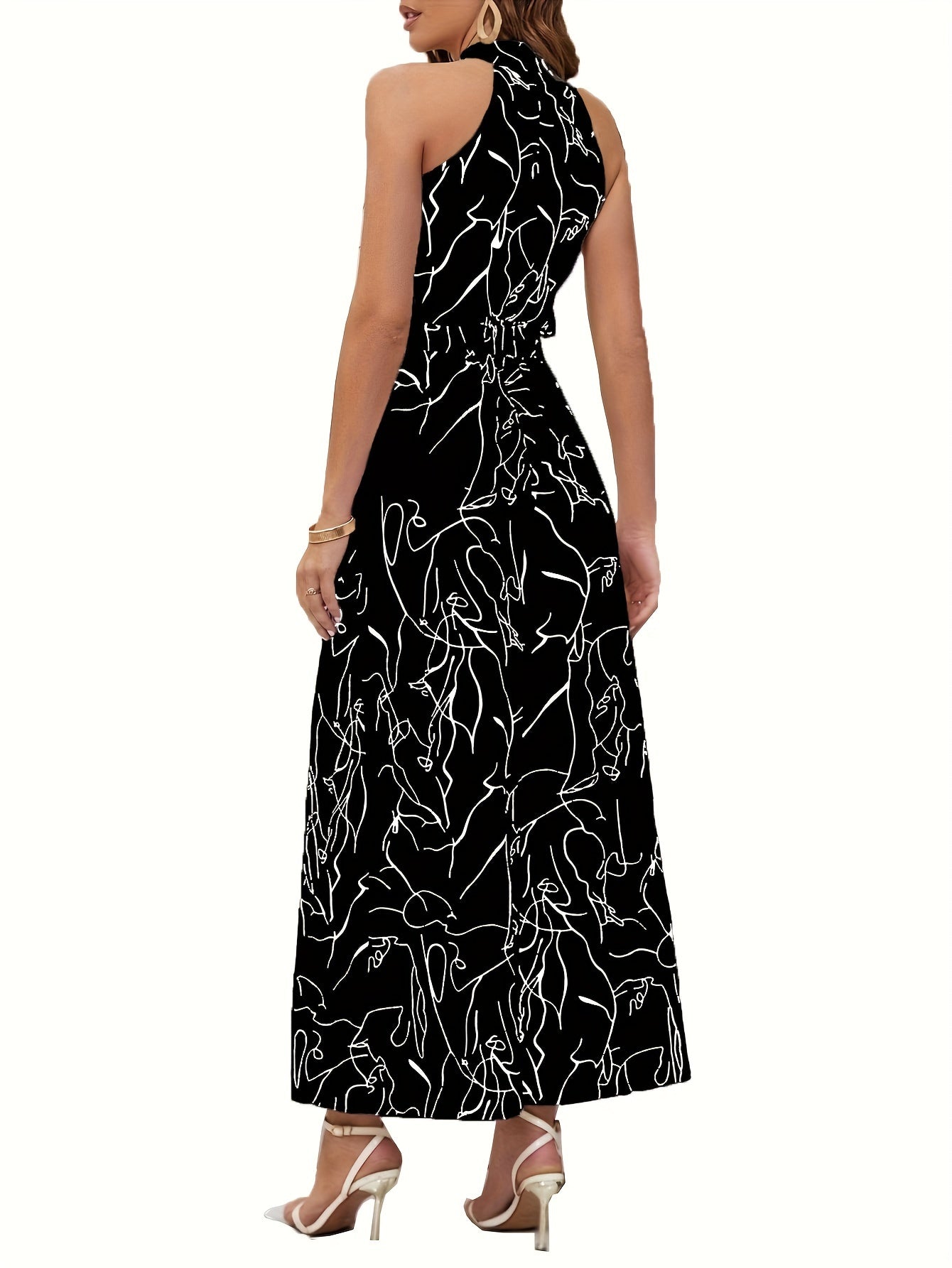 Abito estivo elegante da donna con disegno a linee | Midi