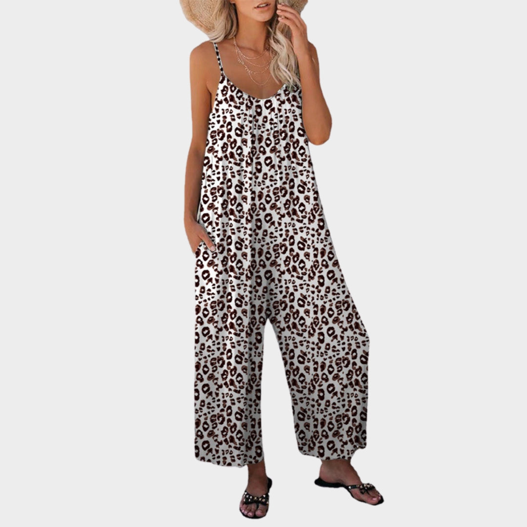 Anne | Dames zomer jumpsuit | Luipaardprint