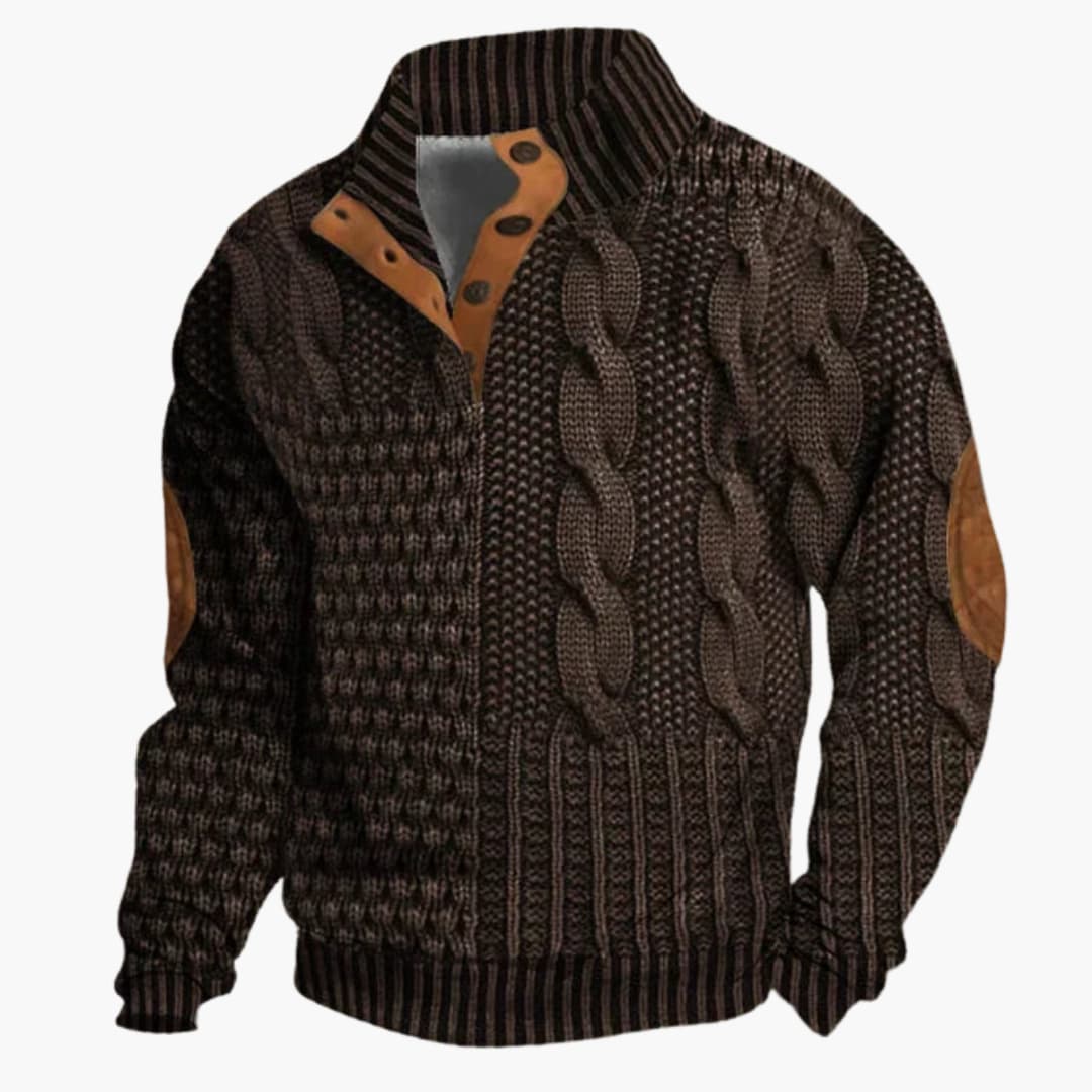 Heren Gebreide Pullover | Korte Ritsstijl
