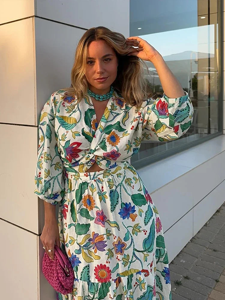 Dames Luchtige Gebloemde Zomerjurk | Maxi