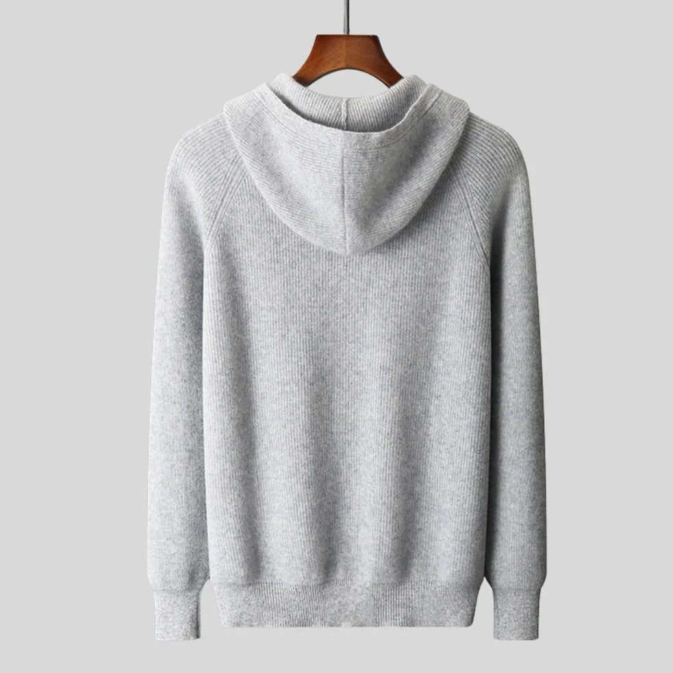Heren Gebreide Herfst Hoodie | Ritssluiting, Kap