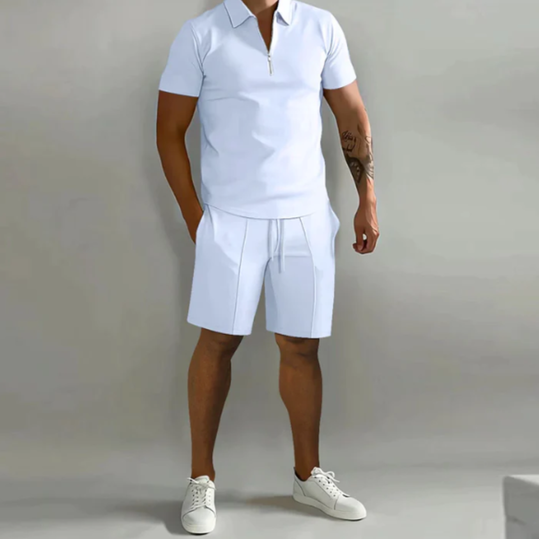 Heren Zomer Tweedelig Set | Kort, Halve Rits