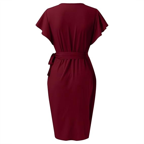Dames Elegante Wickelkleid | Midi