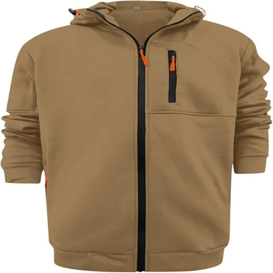 Heren sportieve hoodie met rits | Capuchon, zakken
