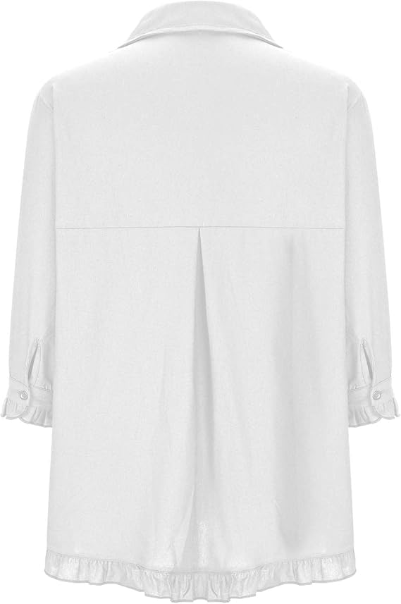 Dames Zomerse Losvallende Blouse | Ruches, Knoopsluiting