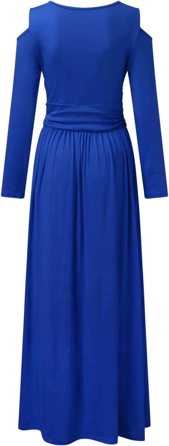 Dames Elegante avondjurk met lange mouwen en split | Maxi
