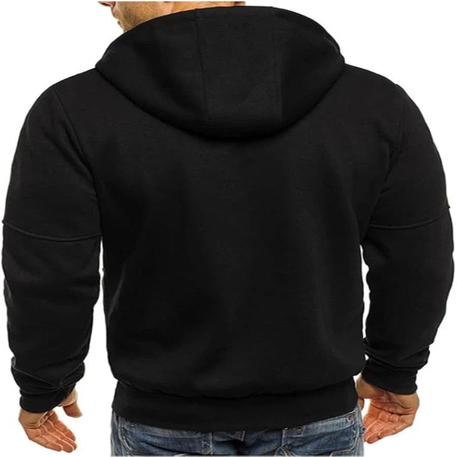 Heren sportieve hoodie met rits | Capuchon, zakken