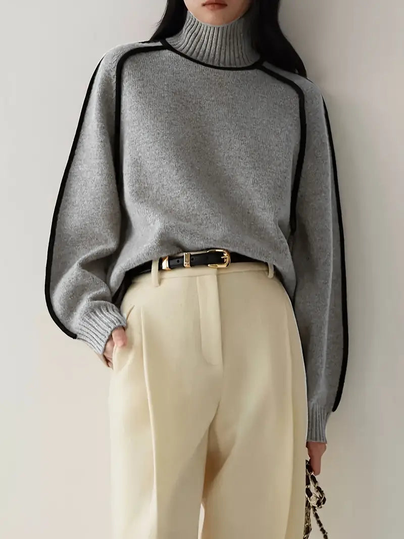 Dames Rollkraag Pullover | Lang, Strak Afgelijnd