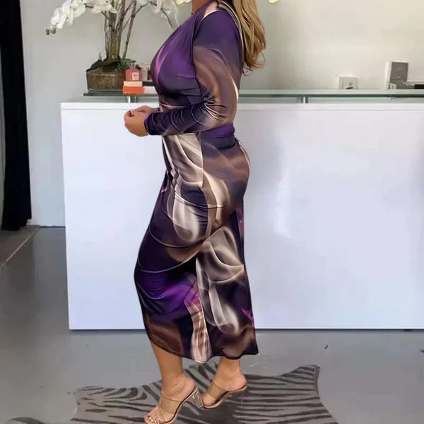 Dames Elegante abstracte Wickeljurk | Midi