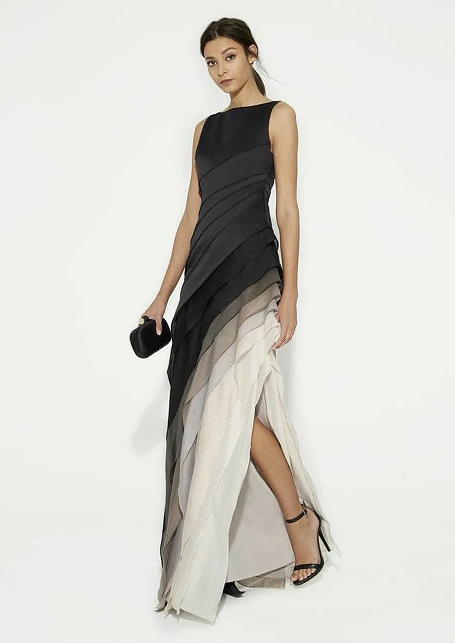 Dames Elegante avondjurk met ombre effect | Maxi
