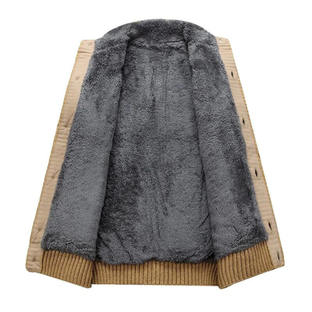 Heren Warme Winter Strickjacke | Fleece, Grofgebreid
