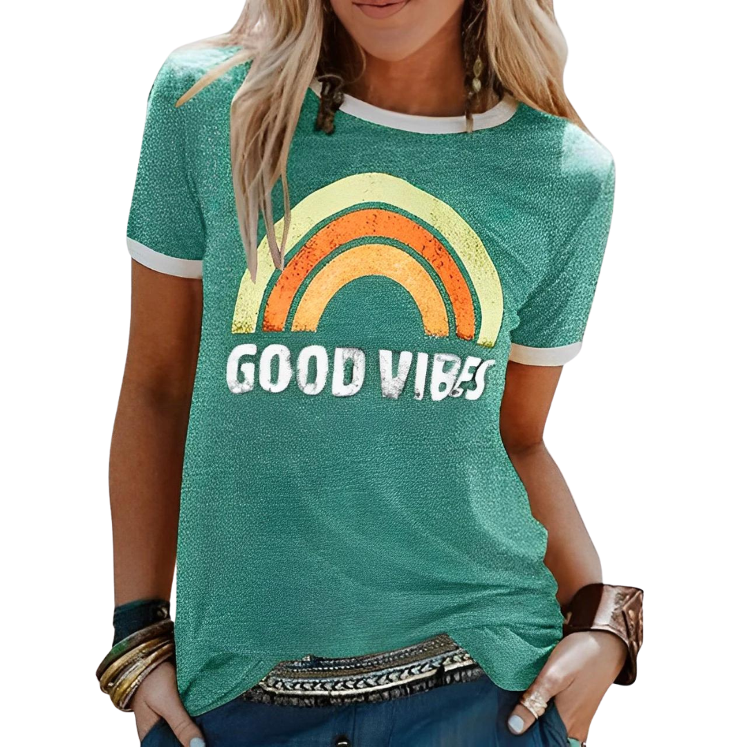 Dames Zomerse T-shirt | Bedrukt, Kortemouw