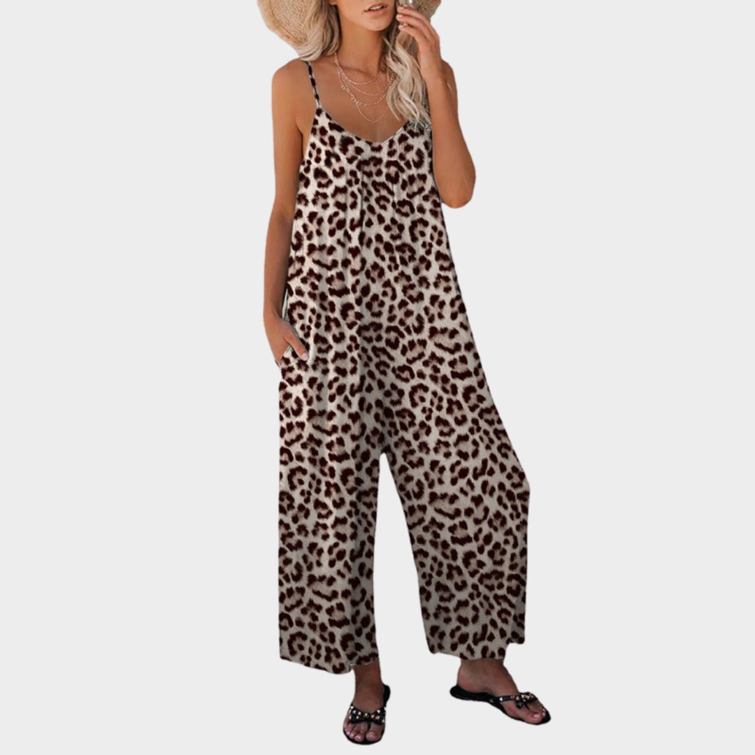 Anne | Dames zomer jumpsuit | Luipaardprint